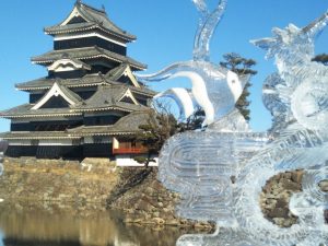 2020 Matsumoto Castle Ice Sculpture Festival: Cold Beauty & Blue Skies