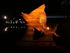 朝＆寒く熱い夜　桝形跡広場ICE BAR 国宝松本城氷彫フェスティバル2020